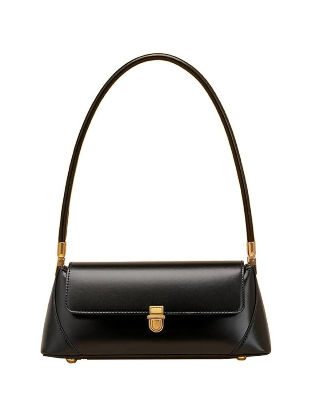 Vintage Small Black Shoulder Bag for Women Zipper Closure and Classic Design
